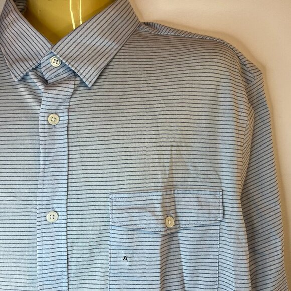 Express Men's Blue Striped Soft Stretch Shirt - Size XL - NWT $70 - Picture 4 of 6